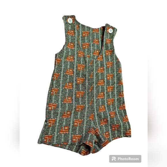 Health-Tex VINTAGE Stantogs red trains on tracks - Picture 3 of 5